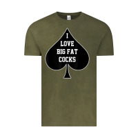 Vintage Olive i love big fat cocks queen of spades t shirt Vintage Tee - linhVisuals