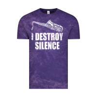 Cloud Purple Saxophone I Destroy Silence Saxophonist | For Musicians Vintage Tee - linhVisuals