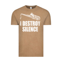 Vintage Coffee Saxophone I Destroy Silence Saxophonist | For Musicians Vintage Tee - linhVisuals