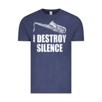 Vintage Denim Saxophone I Destroy Silence Saxophonist | For Musicians Vintage Tee - linhVisuals