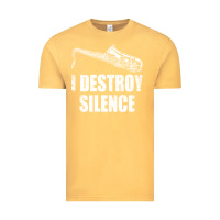 Vintage Mustard Saxophone I Destroy Silence Saxophonist | For Musicians Vintage Tee - linhVisuals