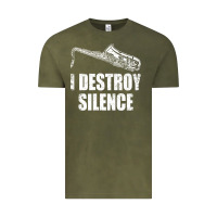 Saxophone I Destroy Silence Saxophonist | For Musicians Vintage Tee | Teevron