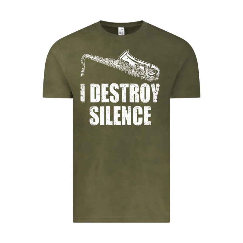 Saxophone I Destroy Silence Saxophonist | For Musicians Vintage Tee by linhVisuals | Teevron