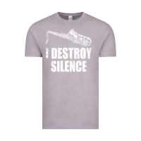 Vintage Zinc Saxophone I Destroy Silence Saxophonist | For Musicians Vintage Tee - linhVisuals