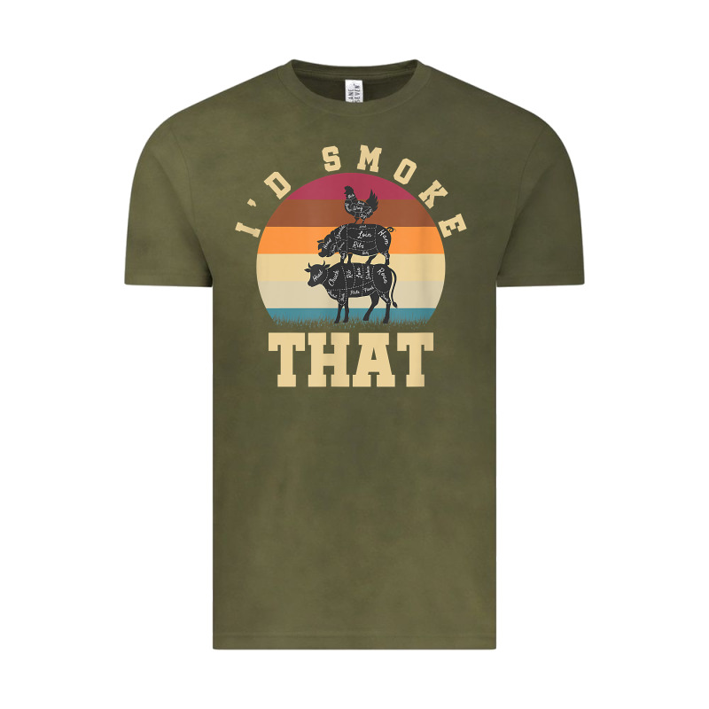 Id Smoke That Funny Smoked Pork Meat Lover Bbq Gift Barbecue T Shirt Vintage Tee by linhVisuals | Teevron