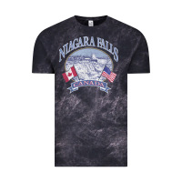 Cloud Black americana niagara falls scene canada america flags sweatshirt Vintage Tee - linhVisuals