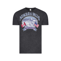 Vintage Black americana niagara falls scene canada america flags sweatshirt Vintage Tee - linhVisuals