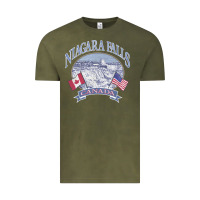 Vintage Olive americana niagara falls scene canada america flags sweatshirt Vintage Tee - linhVisuals