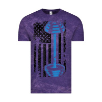 Cloud Purple american flag gym and fitness  weight lifting gift t shirt Vintage Tee - linhVisuals