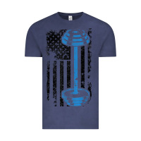 Vintage Denim american flag gym and fitness  weight lifting gift t shirt Vintage Tee - linhVisuals
