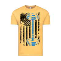 Vintage Mustard american flag gym and fitness  weight lifting gift t shirt Vintage Tee - linhVisuals