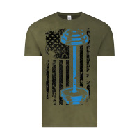 Vintage Olive american flag gym and fitness  weight lifting gift t shirt Vintage Tee - linhVisuals