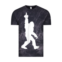 Cloud Black funny bigfoot middle finger for squatch believers t shirt Vintage Tee - linhVisuals