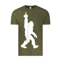 Vintage Olive funny bigfoot middle finger for squatch believers t shirt Vintage Tee - linhVisuals