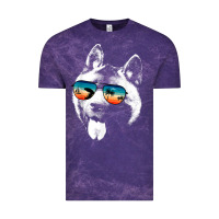 Cloud Purple american akita shirts with glasses sunglasses retro style t shirt Vintage Tee - linhVisuals