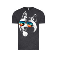 Vintage Black american akita shirts with glasses sunglasses retro style t shirt Vintage Tee - linhVisuals