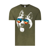 Vintage Olive american akita shirts with glasses sunglasses retro style t shirt Vintage Tee - linhVisuals
