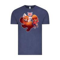 Vintage Denim turning red Merch Vintage Tee - linhVisuals