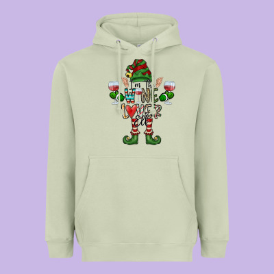 I'm The Wine Lover Elf Heavyweight Hoodie Designed By Cowhidedigitalart