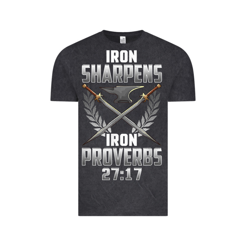 Iron Sharpens Iron Quote Proverbs 2717 Christian Cool Gift T Shirt Vintage Tee by linhVisuals | Teevron