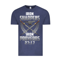 Vintage Denim iron sharpens iron quote proverbs 2717 christian cool gift t shirt Vintage Tee - linhVisuals