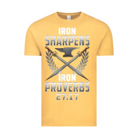 Vintage Mustard iron sharpens iron quote proverbs 2717 christian cool gift t shirt Vintage Tee - linhVisuals