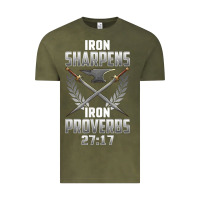 Vintage Olive iron sharpens iron quote proverbs 2717 christian cool gift t shirt Vintage Tee - linhVisuals