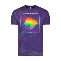 Cloud Purple feeling magical but also stabby unicorn rainbow t shirt Vintage Tee - linhVisuals