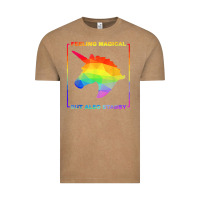 Vintage Coffee feeling magical but also stabby unicorn rainbow t shirt Vintage Tee - linhVisuals