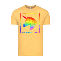 Feeling Magical But Also Stabby Unicorn Rainbow T Shirt Vintage Tee | Teevron