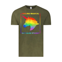 Vintage Olive feeling magical but also stabby unicorn rainbow t shirt Vintage Tee - linhVisuals