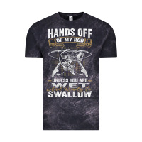 Mens Hands Off Of My Rod Bass Fishing Fisherman T Shirt Vintage Tee | Teevron