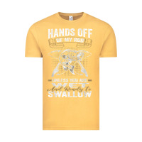 Vintage Mustard mens hands off of my rod bass fishing fisherman t shirt Vintage Tee - linhVisuals