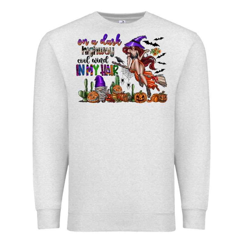 On A Dark Highway Cool Wind In My Hair Premium Sweatshirt by SublimationCraftShop | Teevron