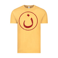 Vintage Mustard nazarene n christian in arabic symbol t shirt Vintage Tee - linhVisuals