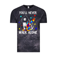 Cloud Black autism dad you will never walk alone support autism son t shirt Vintage Tee - linhVisuals