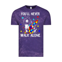 Cloud Purple autism dad you will never walk alone support autism son t shirt Vintage Tee - linhVisuals
