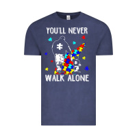 Vintage Denim autism dad you will never walk alone support autism son t shirt Vintage Tee - linhVisuals