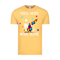 Autism Dad You Will Never Walk Alone Support Autism Son T Shirt Vintage Tee | Teevron