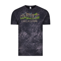 Cloud Black carcassonne france unique hand drawn art gift men women t shirt Vintage Tee - linhVisuals