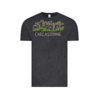 Vintage Black carcassonne france unique hand drawn art gift men women t shirt Vintage Tee - linhVisuals