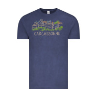 Vintage Denim carcassonne france unique hand drawn art gift men women t shirt Vintage Tee - linhVisuals