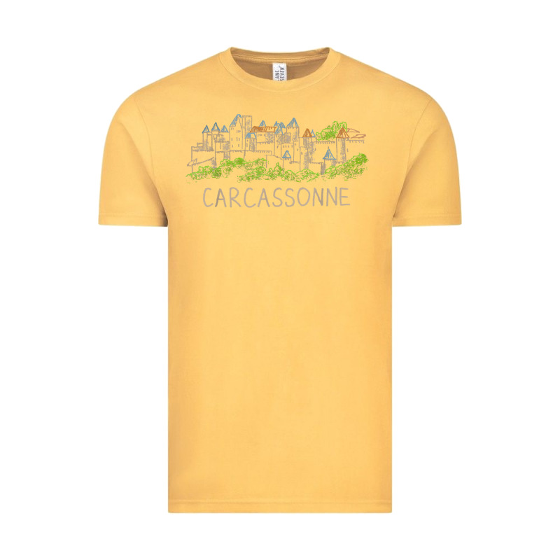 Carcassonne France Unique Hand Drawn Art Gift Men Women T Shirt Vintage Tee by linhVisuals | Teevron