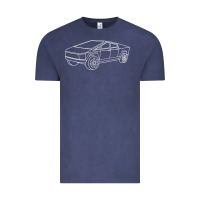 Vintage Denim cybertrucks line art pocket futuristic ev truck cyber design t shirt Vintage Tee - linhVisuals
