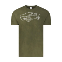 Cybertrucks Line Art Pocket Futuristic Ev Truck Cyber Design T Shirt Vintage Tee | Teevron