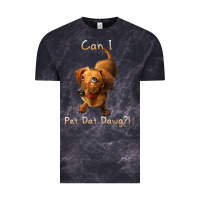 Cloud Black can i pet dat dawg funny dog dachshund lover doxie gift t shirt Vintage Tee - linhVisuals
