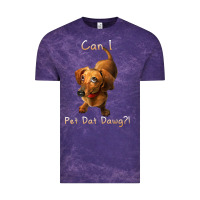 Cloud Purple can i pet dat dawg funny dog dachshund lover doxie gift t shirt Vintage Tee - linhVisuals