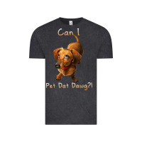 Vintage Black can i pet dat dawg funny dog dachshund lover doxie gift t shirt Vintage Tee - linhVisuals