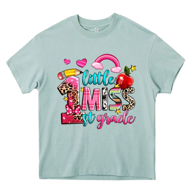 Little Miss First Grade Heavy Core Tee by NancyCooperArtShop | Teevron