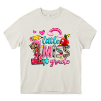 Cream little miss first grade Heavy Core Tee - NancyCooperArtShop